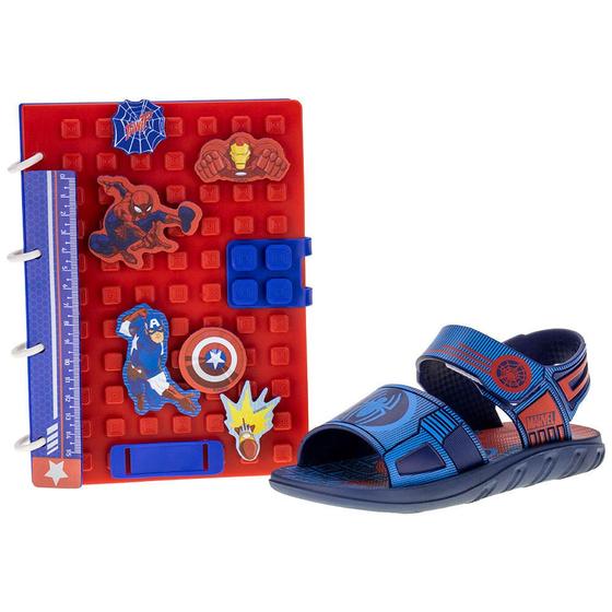 Imagem de Kit papete infantil + fichário marvel school grendene kids - 22996 