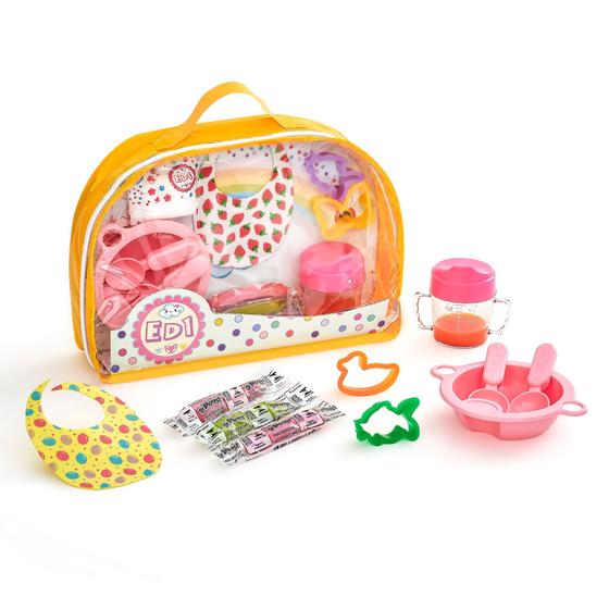 Imagem de Kit Papinha Acessórios para Boneca Massinhas Forminhas Comidinha Brinquedo Infantil -001010- ED1 Brinquedos