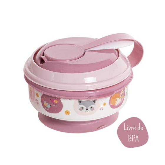 Imagem de Kit Papinha Com Amassador Legumes Fruta Colher Bichinhos Rosa
