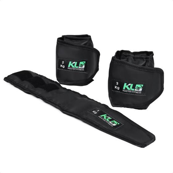 Imagem de Kit Par Caneleira Tornozeleira KL Master Fitness 1kg 2kg 3kg