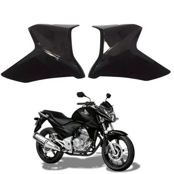 Imagem de Kit Par Carenagem Aba Aleta Guia Ar Tanque Preto Brilho Honda Cb300r 2013 2014 2015