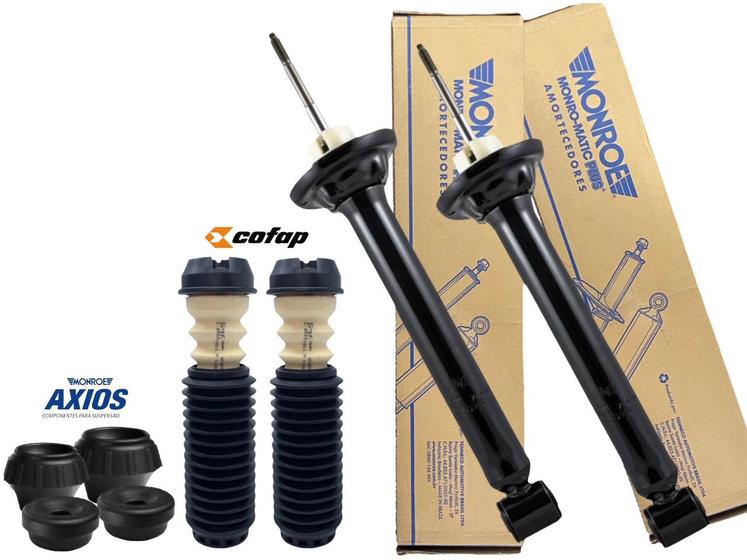 Kit Par de Amortecedores Traseiros MONROE + Batentes COFAP e Buchas AXIOS Gol G2 G3 G4 98 a 14 Menor preço em Kit Par de Amortecedores Traseiros MONROE + Batentes COFAP e Buchas AXIOS Gol G2 G3 G4 98 a 14