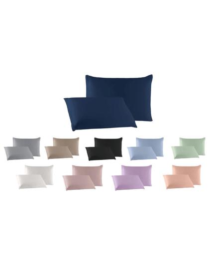 Imagem de Kit Par de Fronha com Zíper de Malha 100% Algodão Antialérgica Capa Travesseiro Várias Cores
