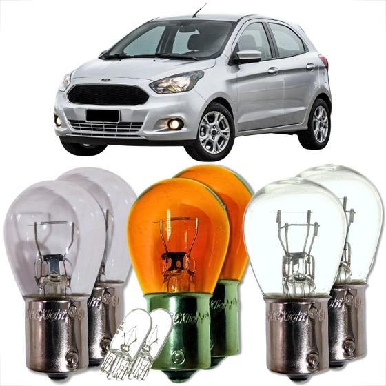 Imagem de Kit par de lâmpadas traseira para lanterna e freio seta ré universal compatível com diversos carros
