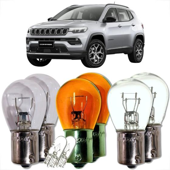 Imagem de Kit par de lâmpadas traseira para lanterna e freio seta ré universal compatível com diversos carros