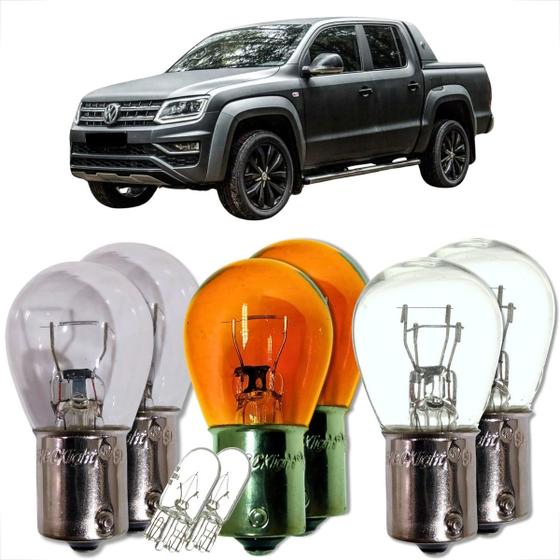 Imagem de Kit par de lâmpadas traseira para lanterna e freio seta ré universal compatível com diversos carros