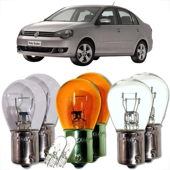 Imagem de Kit par de lâmpadas traseira para lanterna e freio seta ré universal compatível com diversos carros