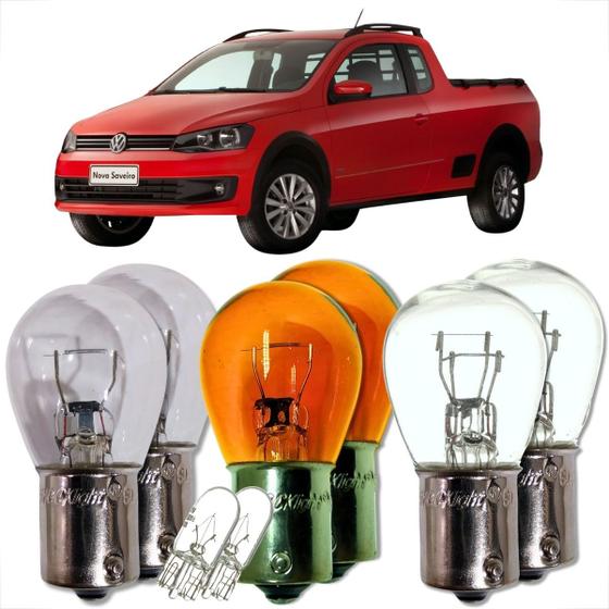Imagem de Kit par de lâmpadas traseira para lanterna e freio seta ré universal compatível com diversos carros