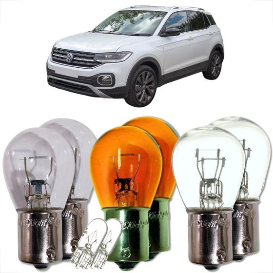Imagem de Kit par de lâmpadas traseira para lanterna e freio seta ré universal compatível com diversos carros