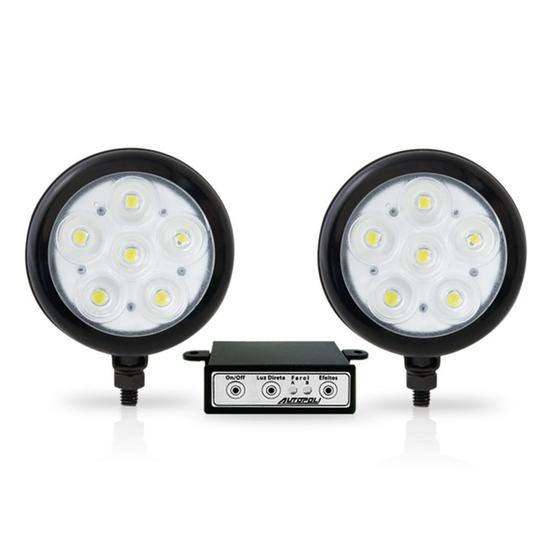 Imagem de Kit Par Farol Redondo 6W Branco Com Módulo