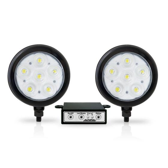 Imagem de Kit Par Farol Redondo 6W Branco Com Módulo