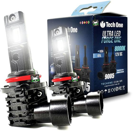 Imagem de Kit Par Lâmpada Ultra Led Force One 8000K 4100Lm HB3 TechOne