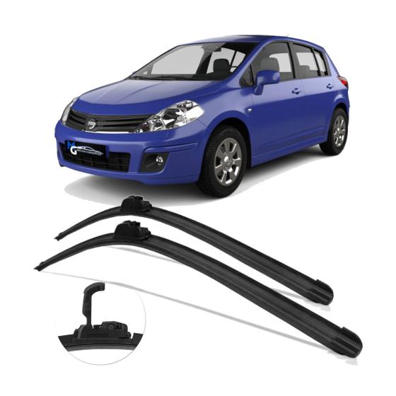 Imagem de Kit Par Palheta Limpador de Parabrisa Nissan Tiida 2008 2009 2010 2011 2012 2013