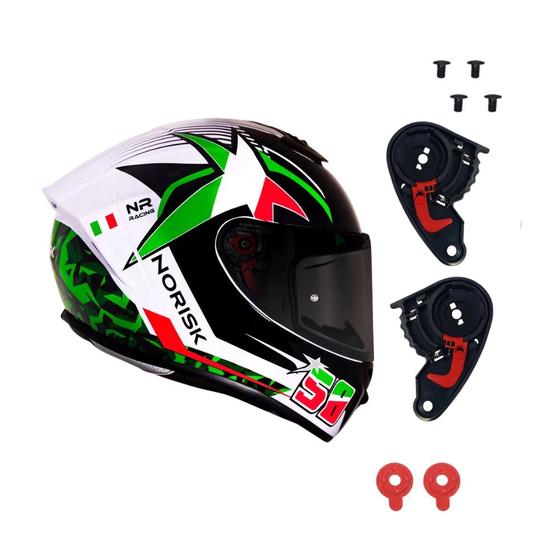 Imagem de Kit Par Reparo Fixação Completa Viseira Norisk Ns 701 Nzi Nasa Trendy Supra Axxis