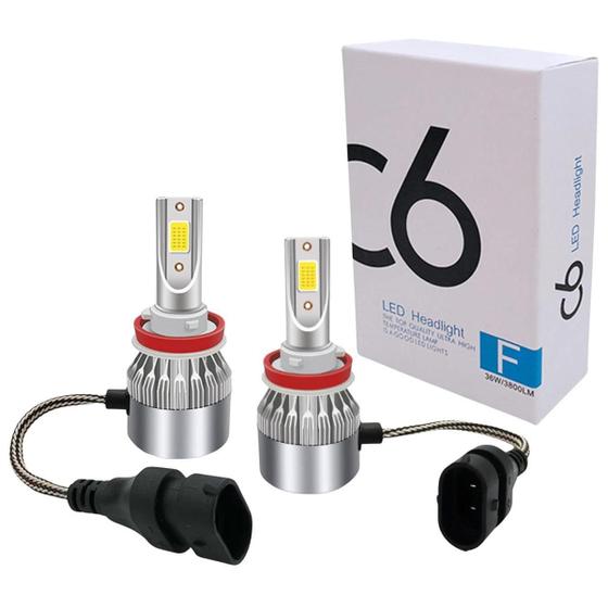 Imagem de Kit Par Super Led Lumens 6500K 12V 24V H11 Farol Automotivo