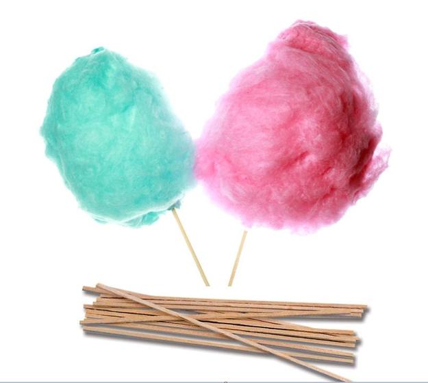 Imagem de Kit Para 100 Algodão Doce Vareta + Saco 15x40 + Amarrilho