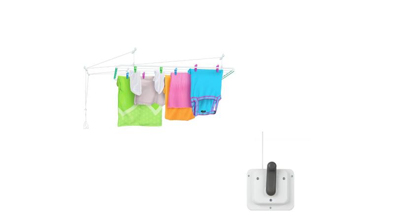 Kit Para Apartamento Varal Teto Ferro Com Manivela Elevador Menor preço em Kit Para Apartamento Varal Teto Ferro Com Manivela Elevador