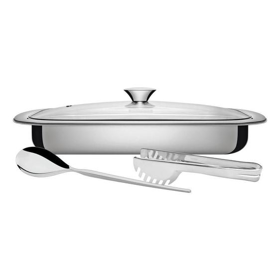Kit Para Assar E Servir Tramontina Cosmos Em Aço Inox Com Tampa De Vidro 3 Peças Tramontina Imagem de Kit Para Assar E Servir Tramontina Cosmos Em Aço Inox Com Tampa De Vidro 3 Peças Tramontina