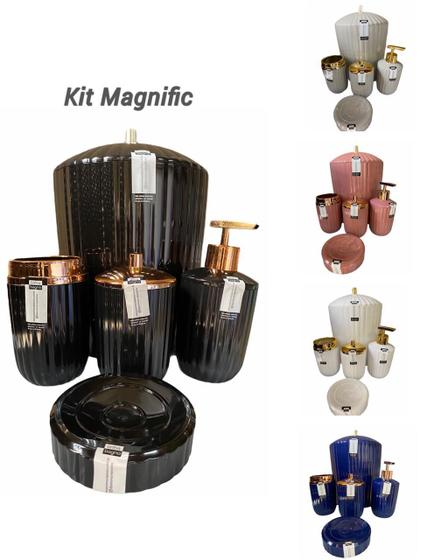 Kit Para Banheiro Lavabo Combo Com 5 Peças Lixeira 7 Litros Menor preço em Kit Para Banheiro Lavabo Combo Com 5 Peças Lixeira 7 Litros