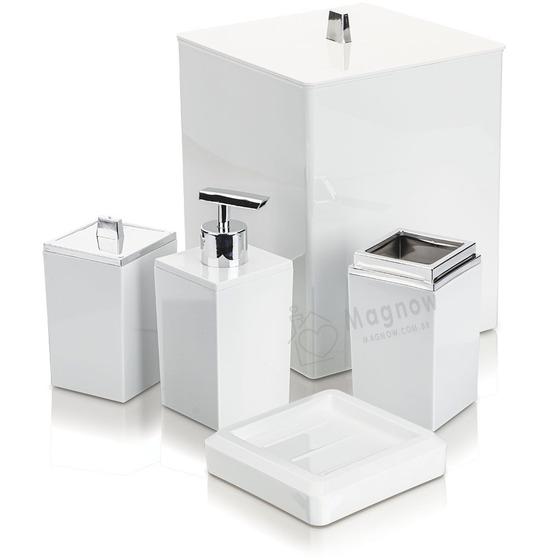 Imagem de Kit Para Banheiro Lavabo Combo Com Lixeira 5 Litros Luxo