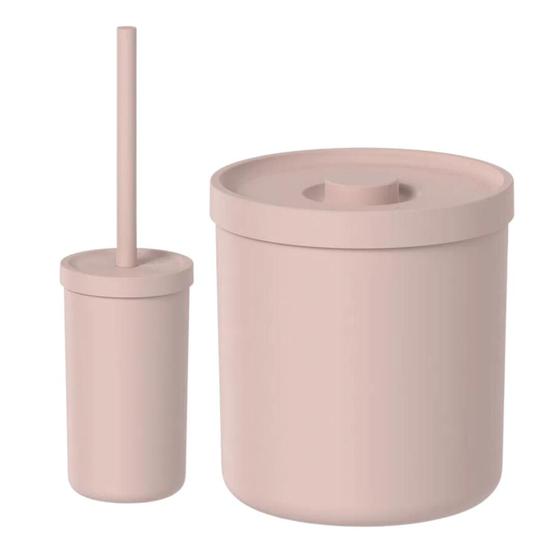 Imagem de Kit Para Banheiro Lixeira Cesto De Lixo 6L e Escova Sanitária Vassoura Limpar Vaso Privada Ou Bold