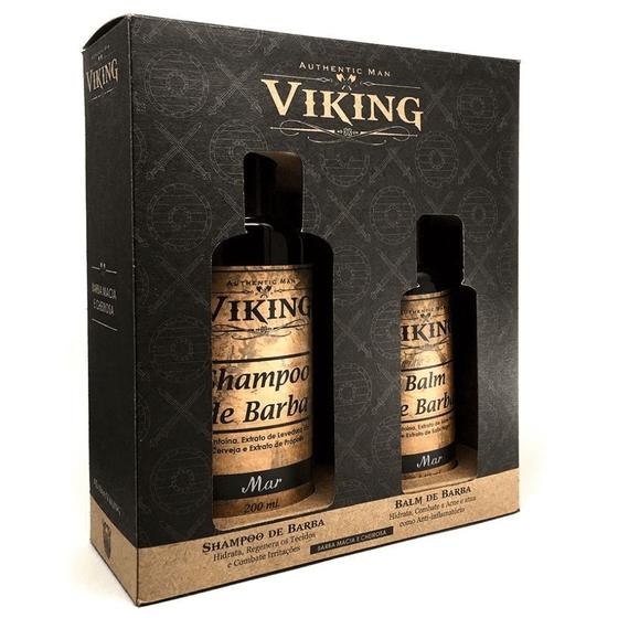 Imagem de Kit Para Barba Com Shampoo E Balm Linha Mar - Viking