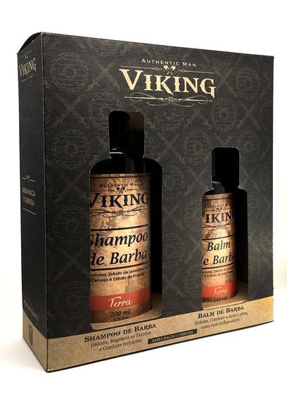 Imagem de Kit Para Barba Com Shampoo E Balm  Terra  Viking