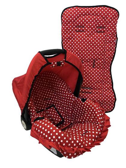 Kit para Bebe Conforto e Capa de Carrinnho Vermelho Bola G Menor preço em Kit para Bebe Conforto e Capa de Carrinnho Vermelho Bola G