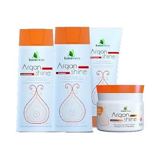 Imagem de Kit para Cabelos Danificados e Quimicamente Tratados BARROMINAS Argan Shine Completo