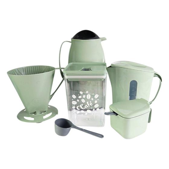 Imagem de Kit Para Café Completo Super Prático Com 6 Peças Verde