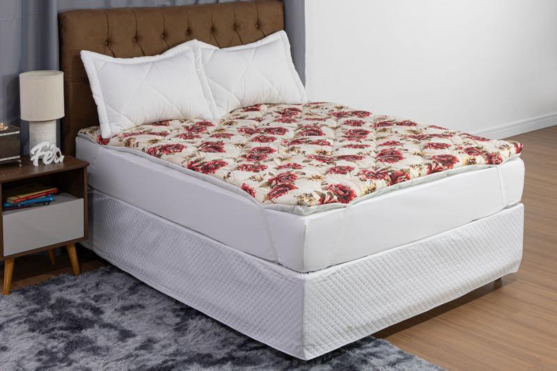 Imagem de Kit para Cama King Size Com 2 Travesseiros Cheios e Pillow Top