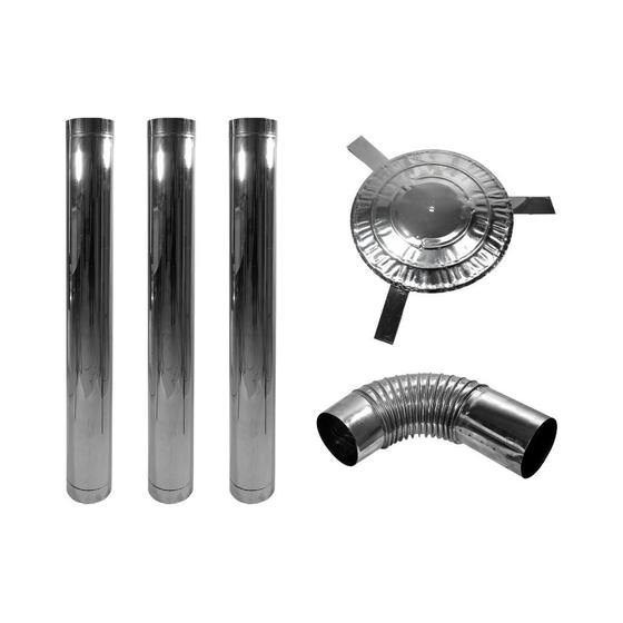 Imagem de Kit Para Chaminé Inox 120 Mm - 5 Pçs - FP