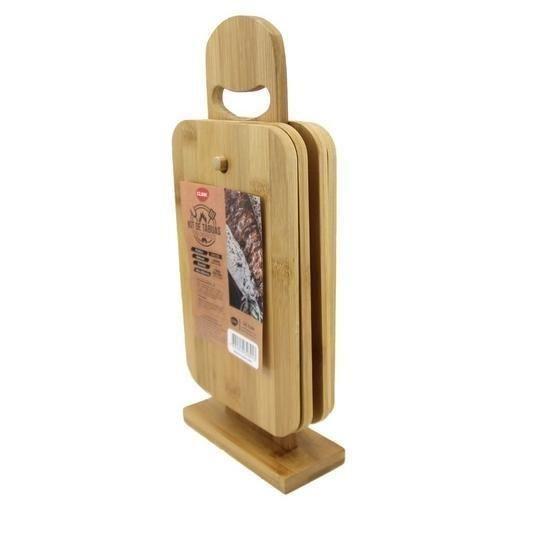 Imagem de Kit Para Churrasco Bambu Casa Tabua Para Servir Carne Clink
