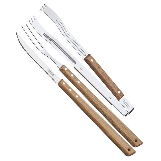 Imagem de Kit para Churrasco em Aço Inox com Pegador 3 peças Tramontina