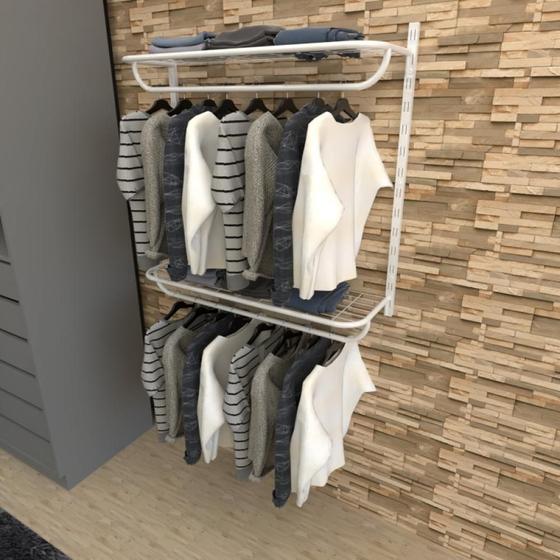 Imagem de Kit para Closet com 4 peças regulável 100x100 cm cor branco modelo clst1b24