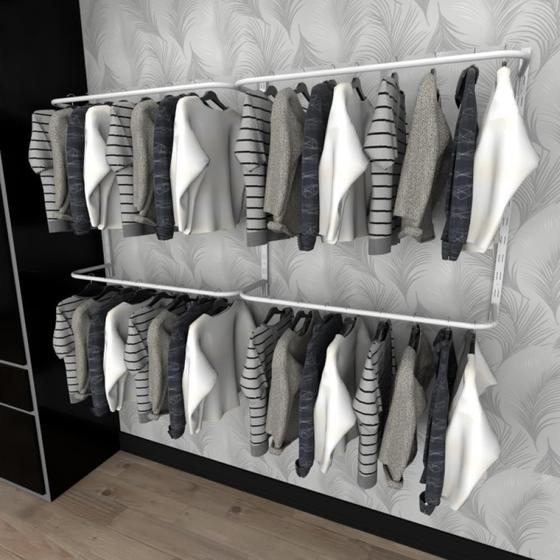 Imagem de Kit para Closet com 7 peças regulável 200x100 cm cor branco modelo clst1b121