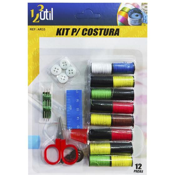 Imagem de Kit Para Costura E Pequenos Reparos De Roupas Com 12 Peças