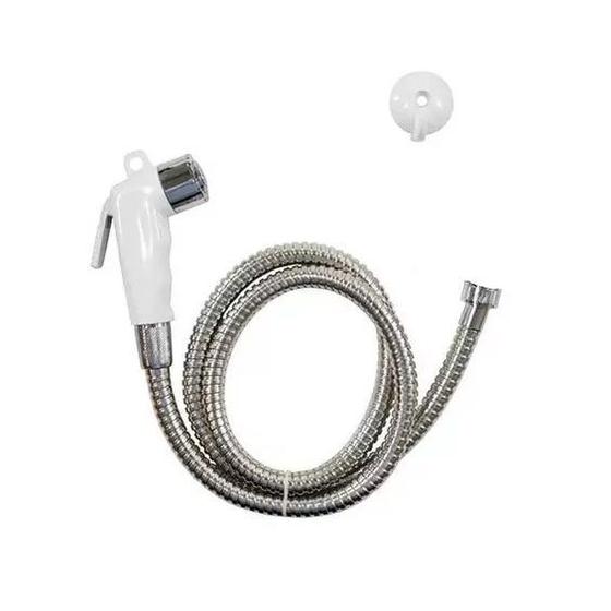 KIT para ducha higiênica com Mangueira Flexível em Aço Inox 1,20 Cm e gatilho chuveirinho branco. kit banheiro Menor preço em KIT para ducha higiênica com Mangueira Flexível em Aço Inox 1,20 Cm e gatilho chuveirinho branco. kit banheiro