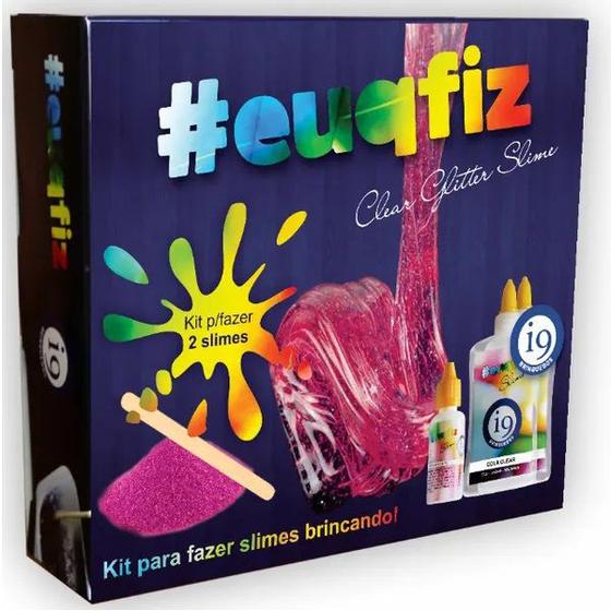 Imagem de Kit para Fazer 2 Slimes Euqfiz Clear Glitter Slimes I9 Brinquedos BRI0226