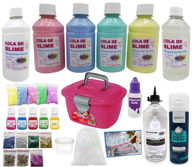 Kit Para Fazer Todo Tipo De Slime Com Desativa Slime Menor preço em Kit Para Fazer Todo Tipo De Slime Com Desativa Slime