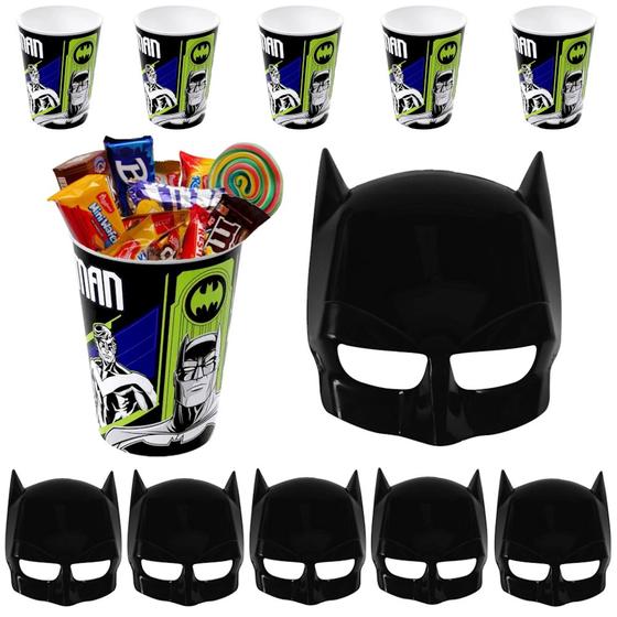 Imagem de Kit para Festa Infantil 10 Mascaras e 10 Copos Batman Atacado