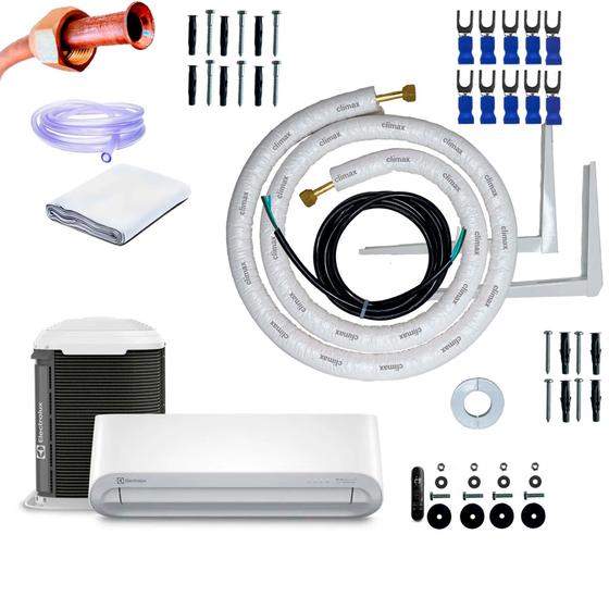Imagem de Kit Para Instalação Ar Condicionado Electrolux Split 12.000 BTUs Color Adapt Quente/Frio com Wi-fi 5 Metros C/ Suporte