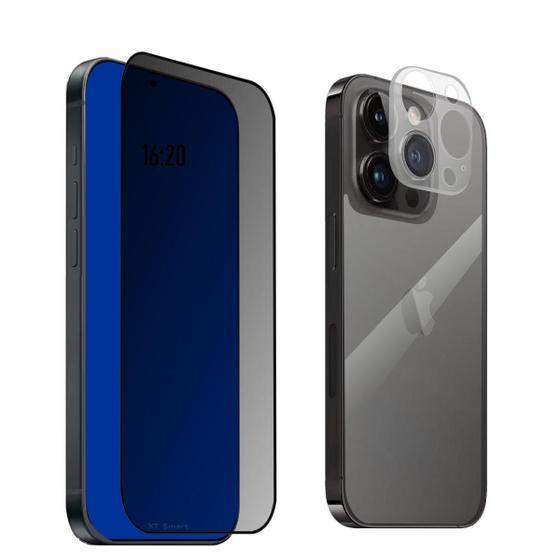 Imagem de Kit Para IPhone 12 Pro Max  Película Privacidade + Película Cerâmica Traseira + Película da Câmera