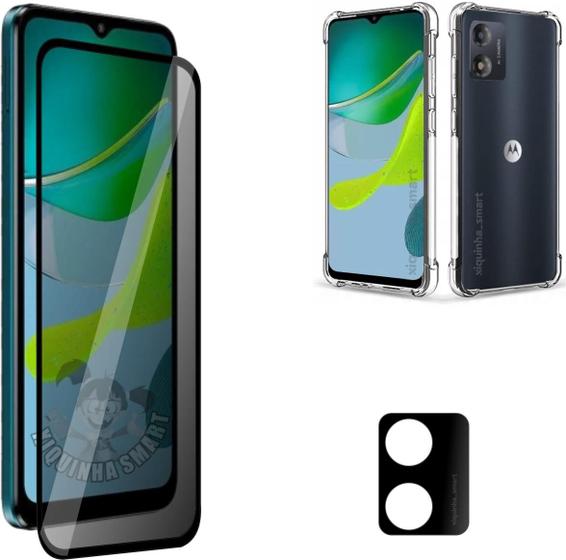 Imagem de Kit Para Moto E13  Película Privacidade 3D + Película da Câmera 3d + Capa Capinha Case 