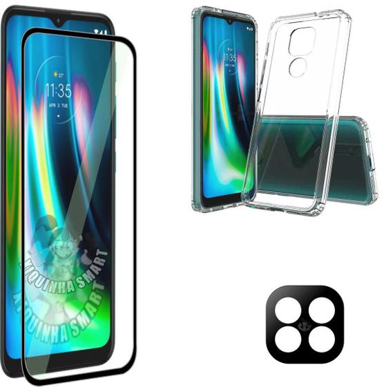 Imagem de Kit Para Moto G9 Play  Película Cerâmica 9D + Película da Câmera 3D + Capa Capinha Case