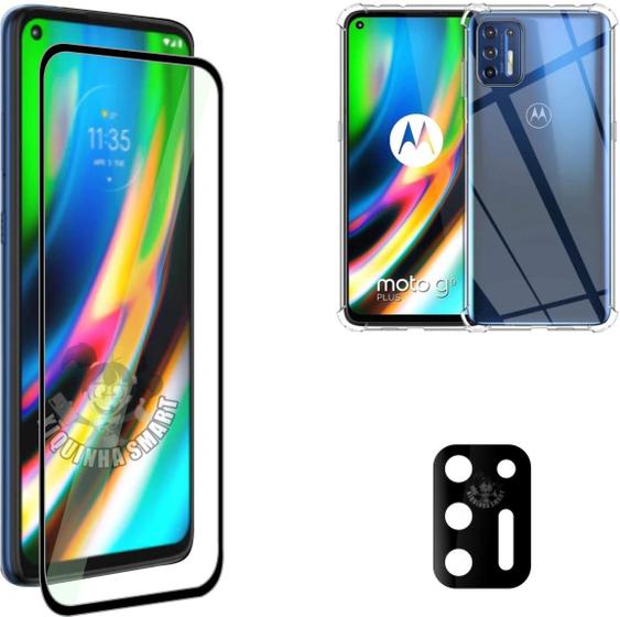 Imagem de Kit Para Moto G9 Plus  Película 3D Vidro + Película da Câmera 3d + Capa Capinha Case