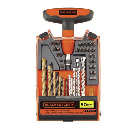 Imagem de Kit para parafusar e furar 50 pçs black decker