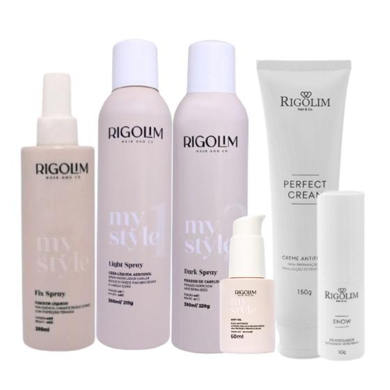 Imagem de Kit para penteado profissional rigolim (6 produtos)