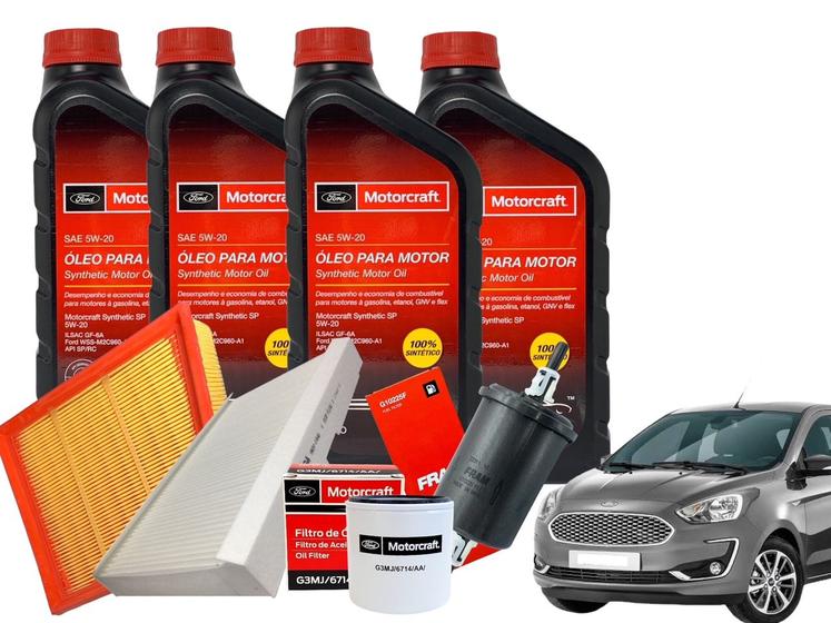 Imagem de Kit para Revisão Ford Ka 1.0 3cc 2014 2015 2016 2017 2018 2019 ( Óleo + Filtros )