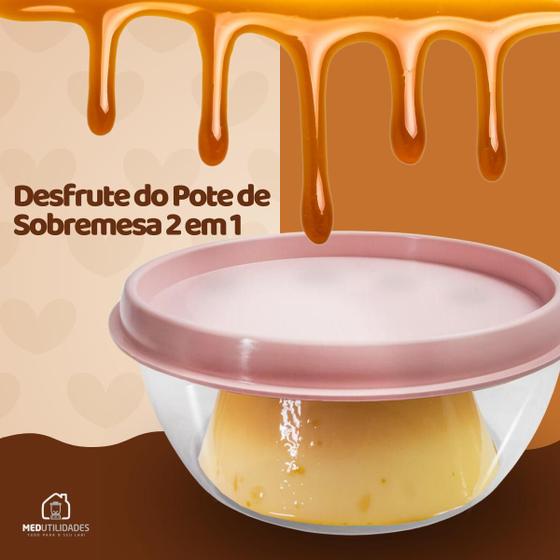 Imagem de Kit Para Sobremesa Com 1 Bowl Com Tampa + 6 Potes de Sobremesa